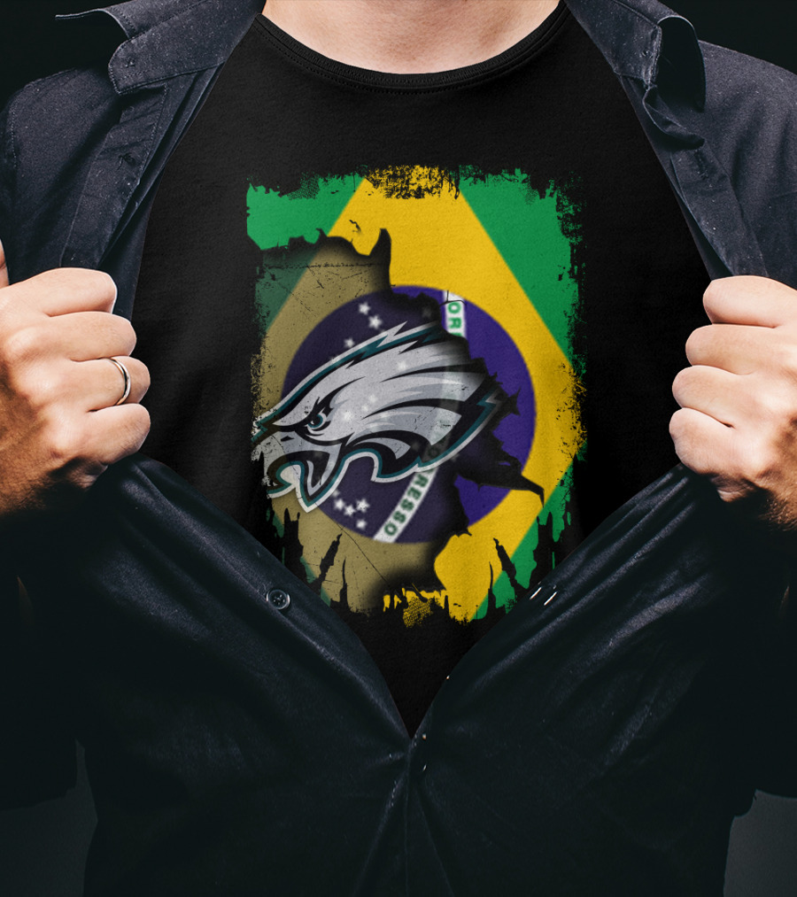 Together Brazil Philadelphia Eagles Fusion T-Shirt