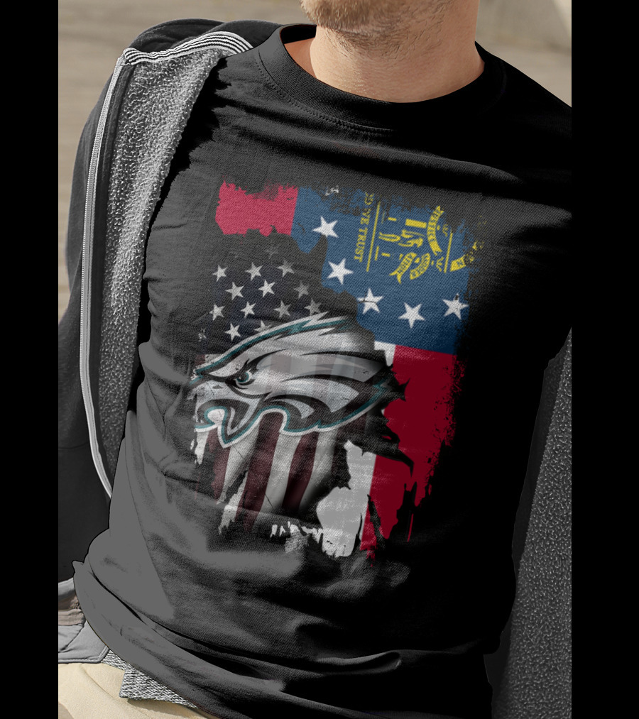 Georgia Flag With Eagles American Pride Together T-Shirt
