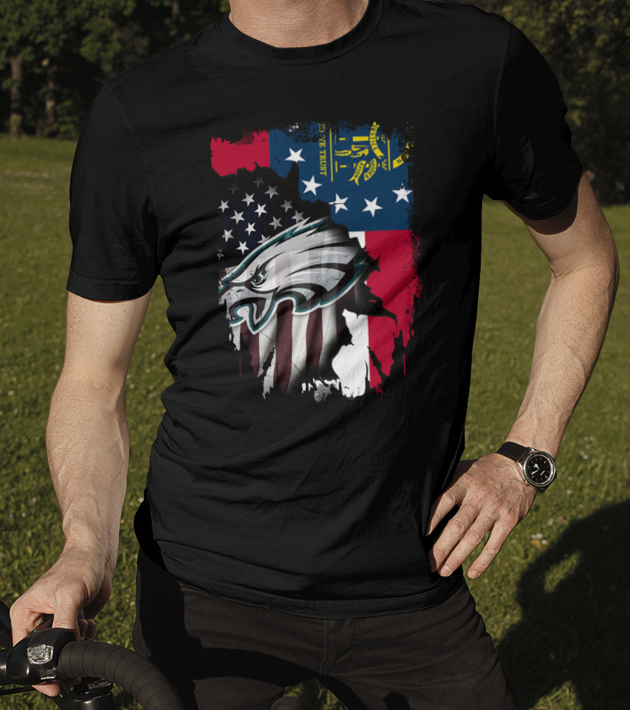 Georgia Flag With Eagles American Pride Together T-Shirt