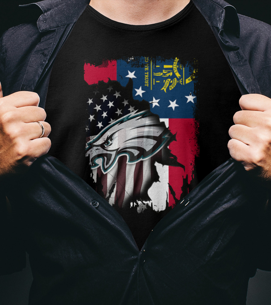Georgia Flag With Eagles American Pride Together T-Shirt