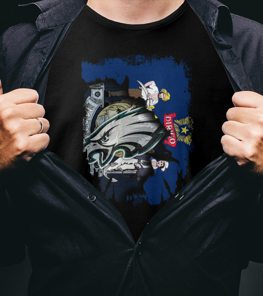 Maine Dirigo Flag Eagle Logo Fusion T-Shirt