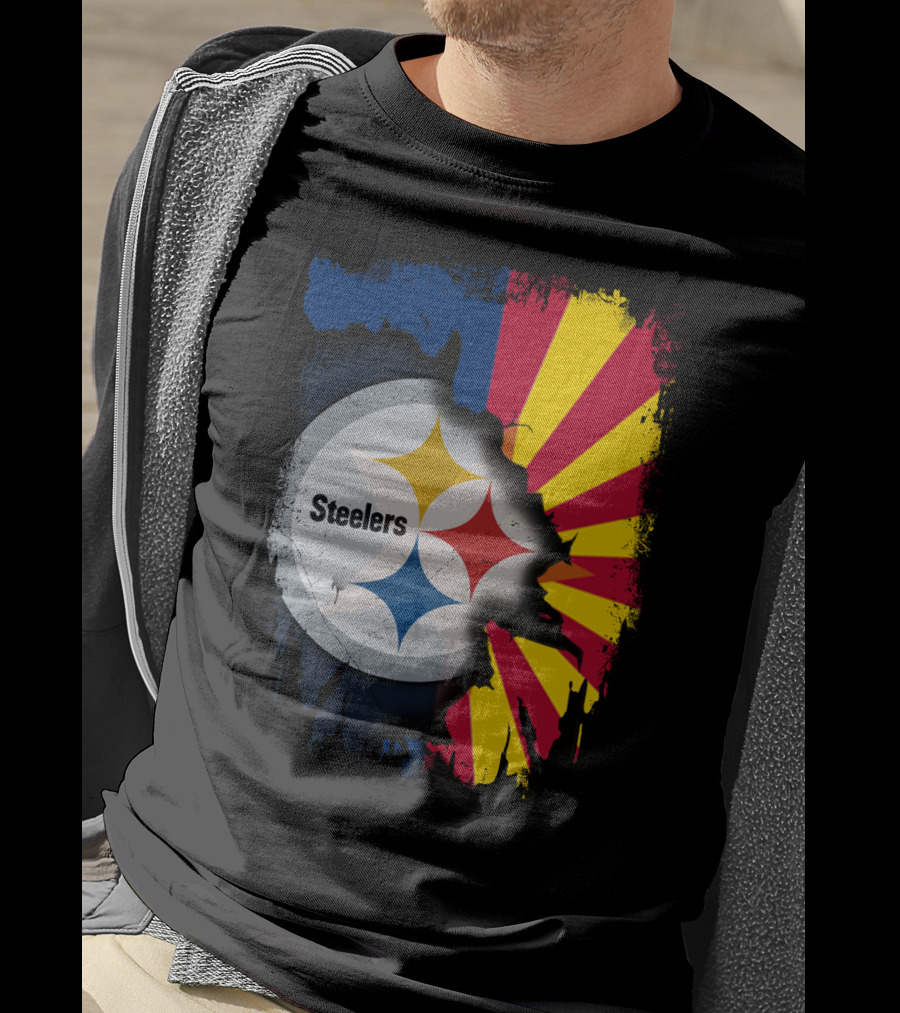 Steelers Logo With Arizona Flag Background T-Shirt
