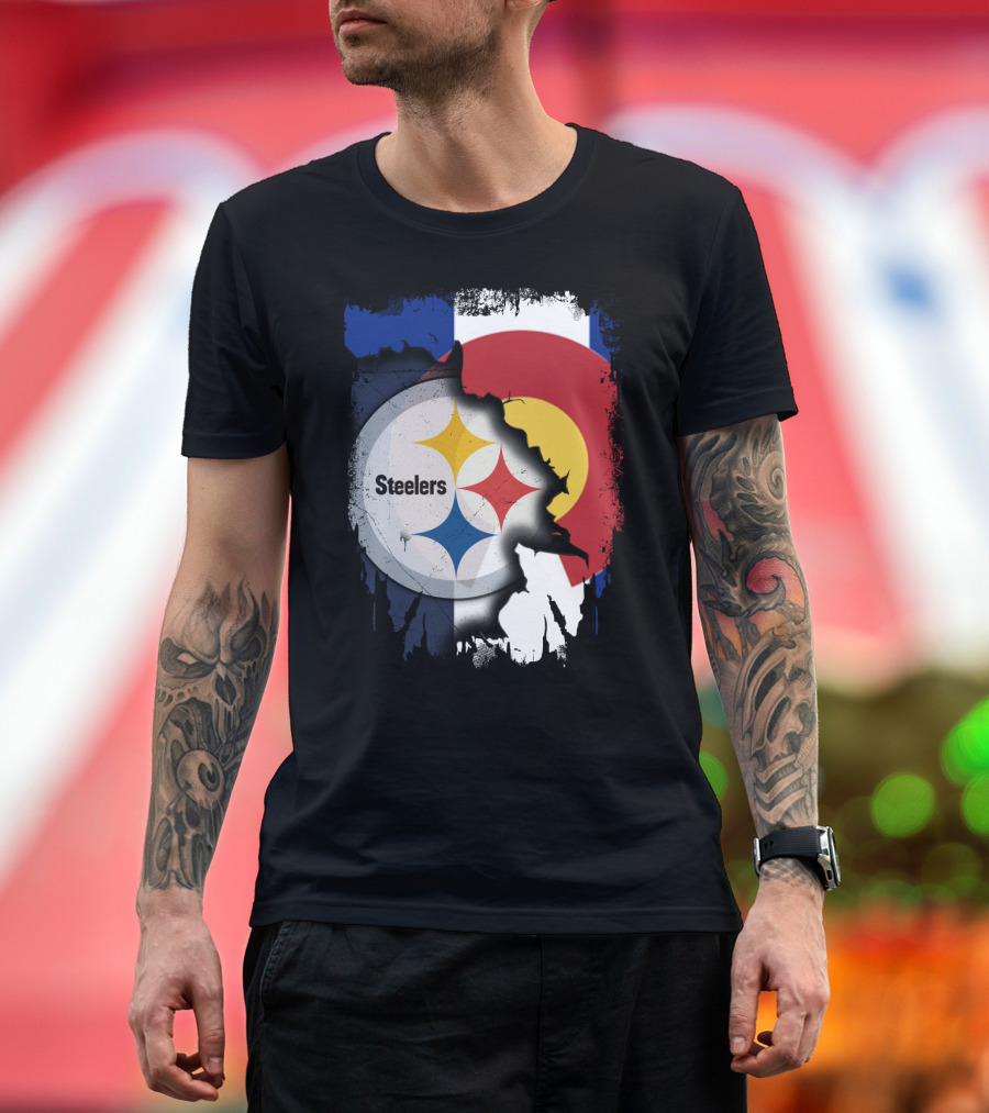 Steelers and Colorado Flag Fusion T-Shirt