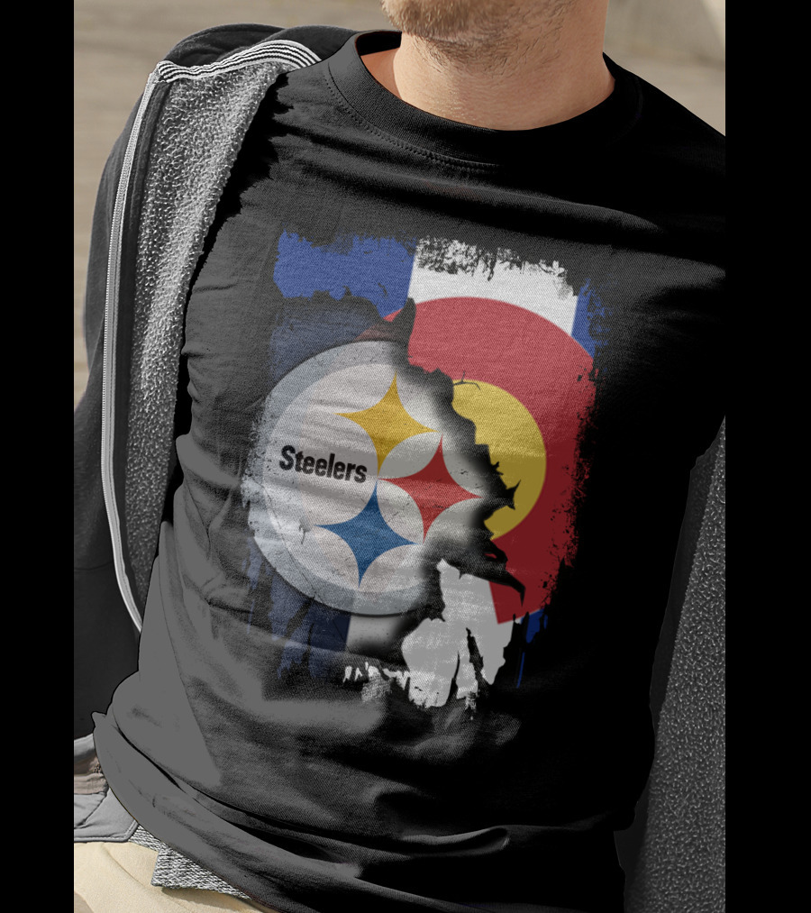 Steelers And Colorado Flag Fusion T-Shirt
