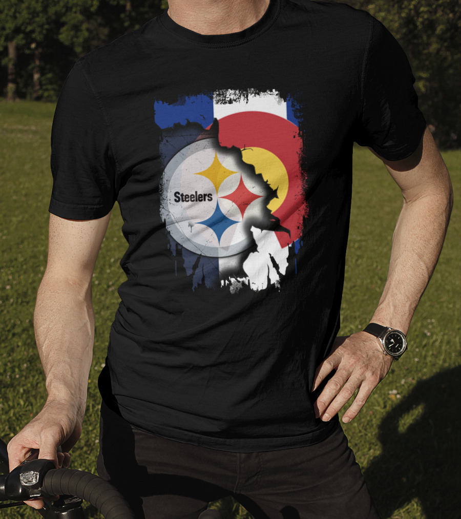 Steelers And Colorado Flag Fusion T-Shirt