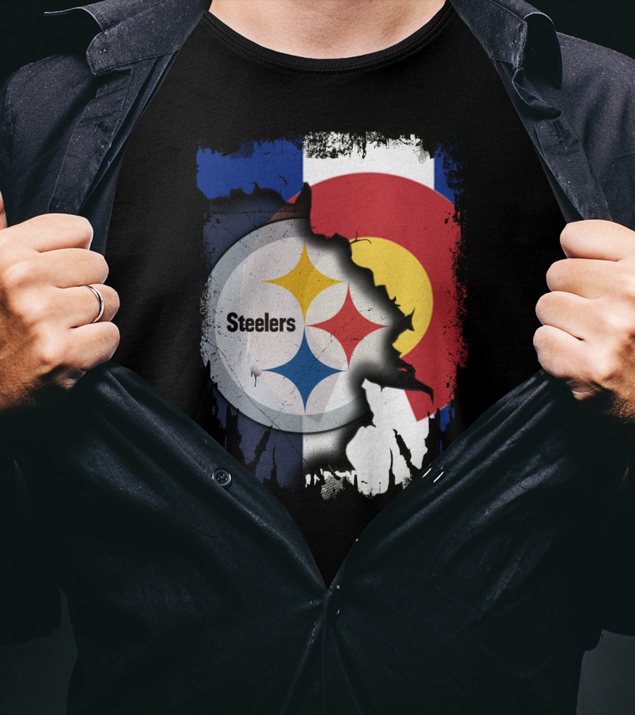 Steelers And Colorado Flag Fusion T-Shirt