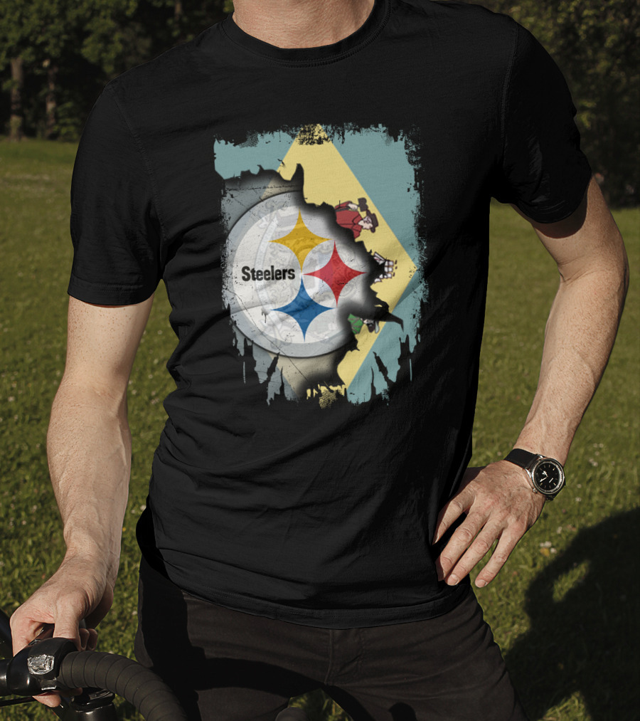 Delaware Flag Steel Logo Fusion Steelers Together T-Shirt