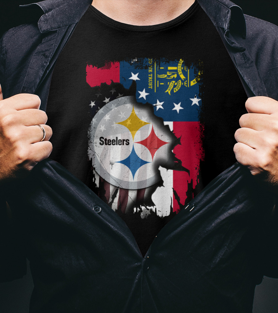 Steelers Over Georgia State Flag Football T-Shirt