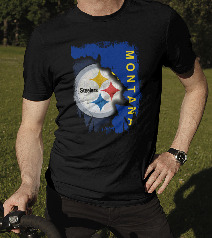 Montana Steelers Emblem With State T-Shirt