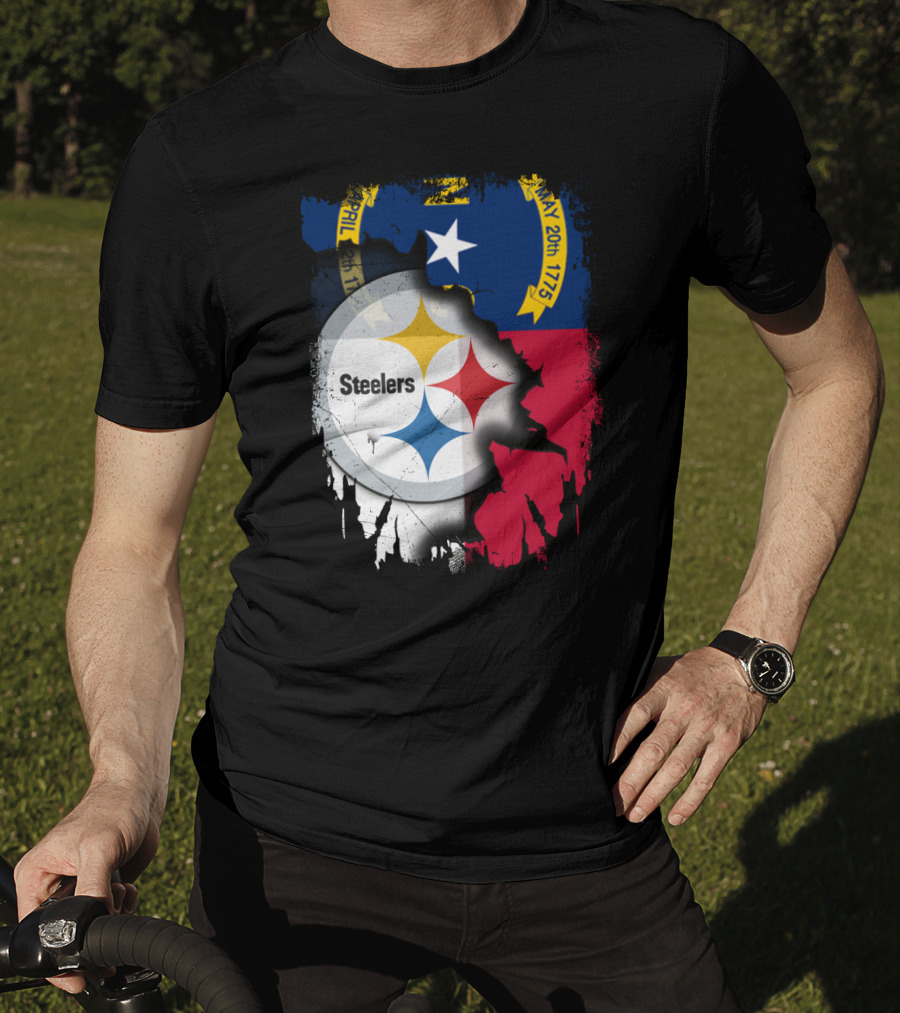 Together North Carolina With Steelers Logo Fusion T-Shirt