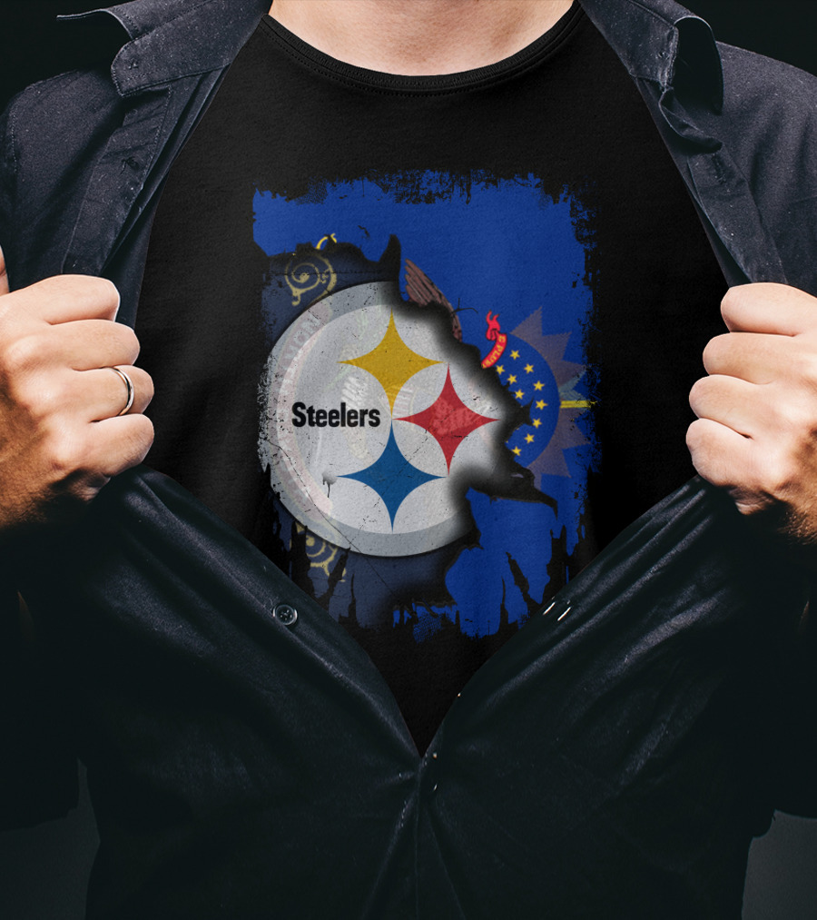 North Dakota And Steelers Fan Unity T-Shirt