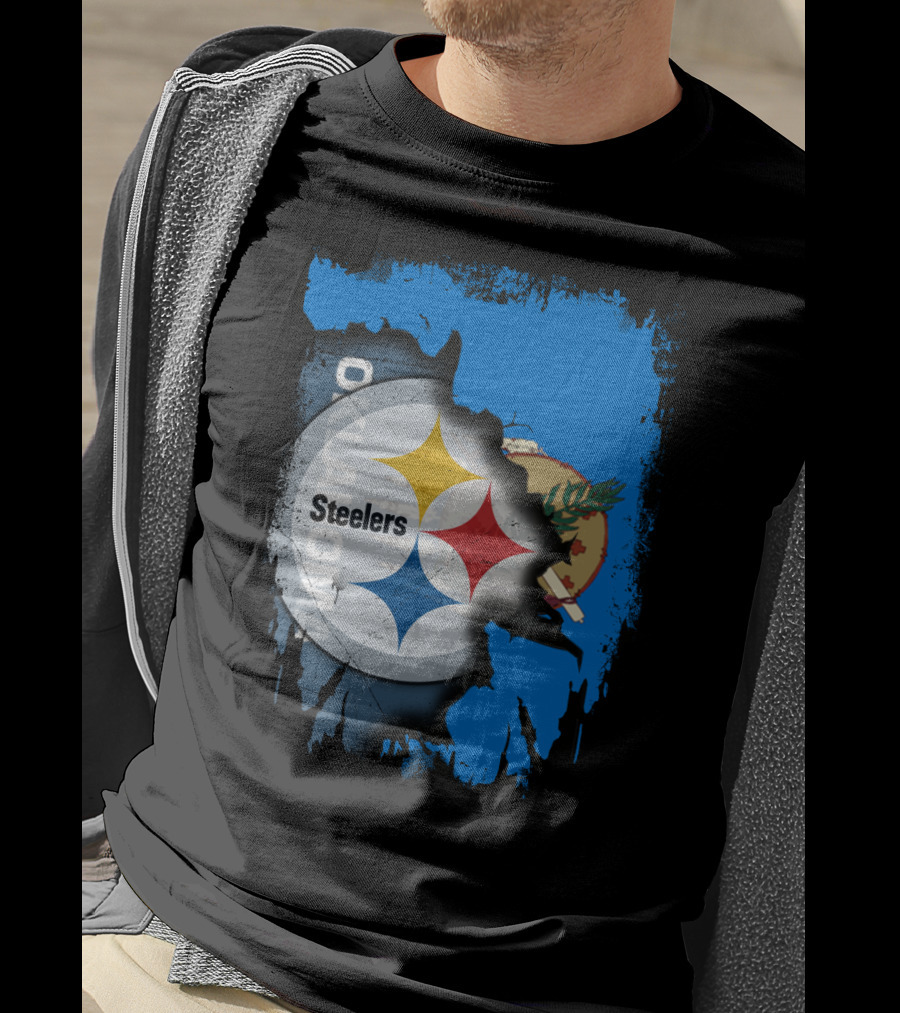 Steelers Oklahoma Pride Flag Fusion T-Shirt
