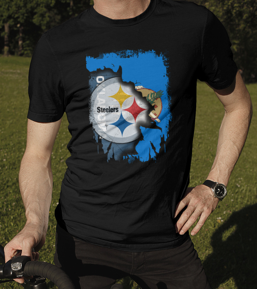 Steelers Oklahoma Pride Flag Fusion T-Shirt