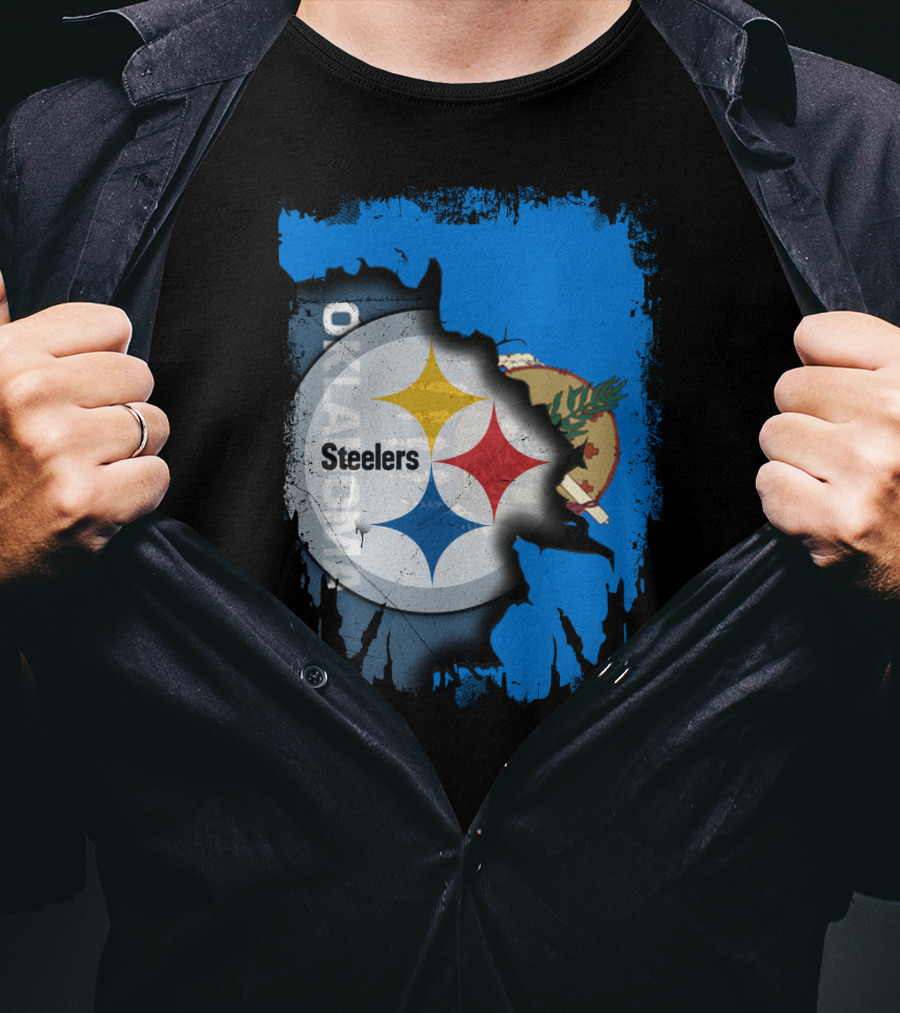 Steelers Oklahoma Pride Flag Fusion T-Shirt