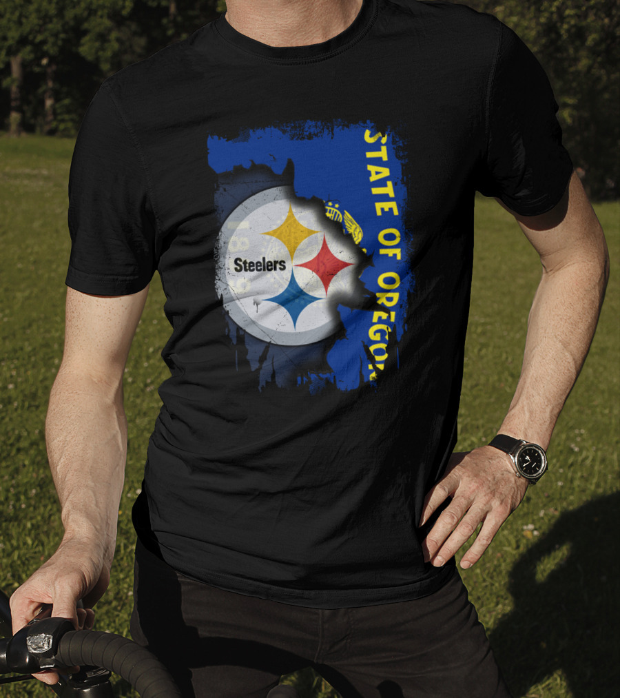 State Of Oregon 1848 Steelers Logo Fusion T-Shirt