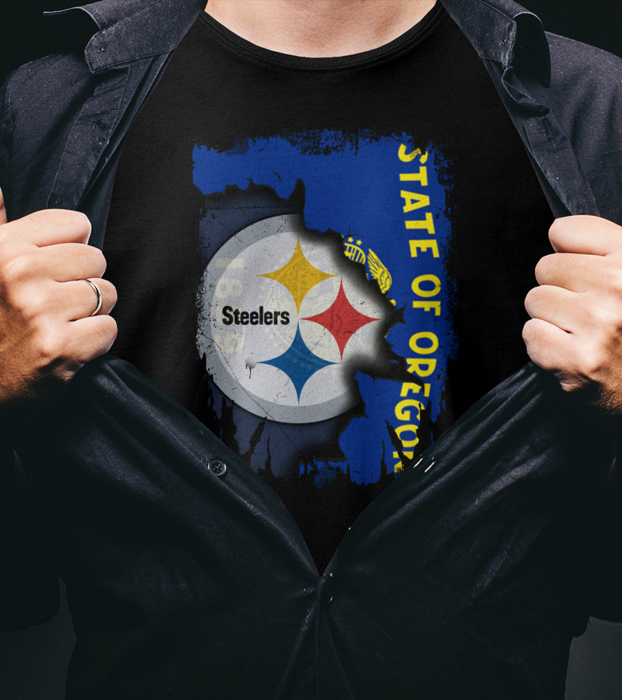 State Of Oregon 1848 Steelers Logo Fusion T-Shirt