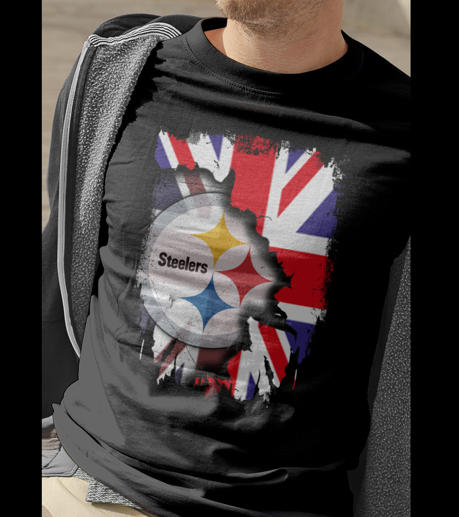 Steelers Union Jack Together United Kingdom Supporters T-Shirt