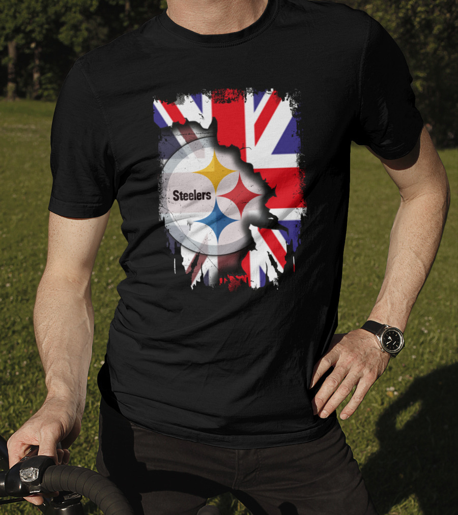 Steelers Union Jack Together United Kingdom Supporters T-Shirt