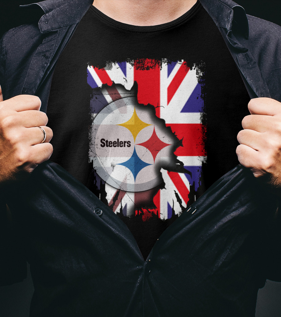 Steelers Union Jack Together United Kingdom Supporters T-Shirt