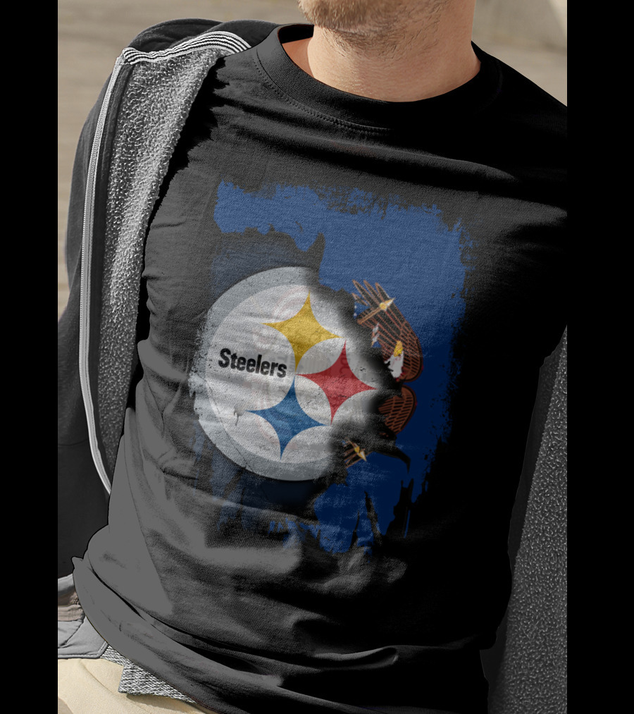 Steelers Eagle Emblem Artwork With Together Utah Integration T-Shirt