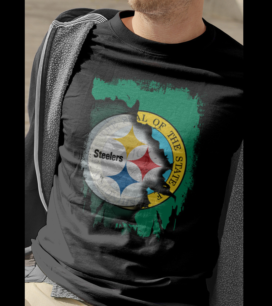 Washington State Meets Steelers Football Emblem T-Shirt
