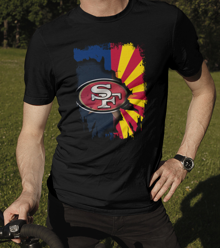 SF Arizona Flag Fusion Together 49ers T-Shirt