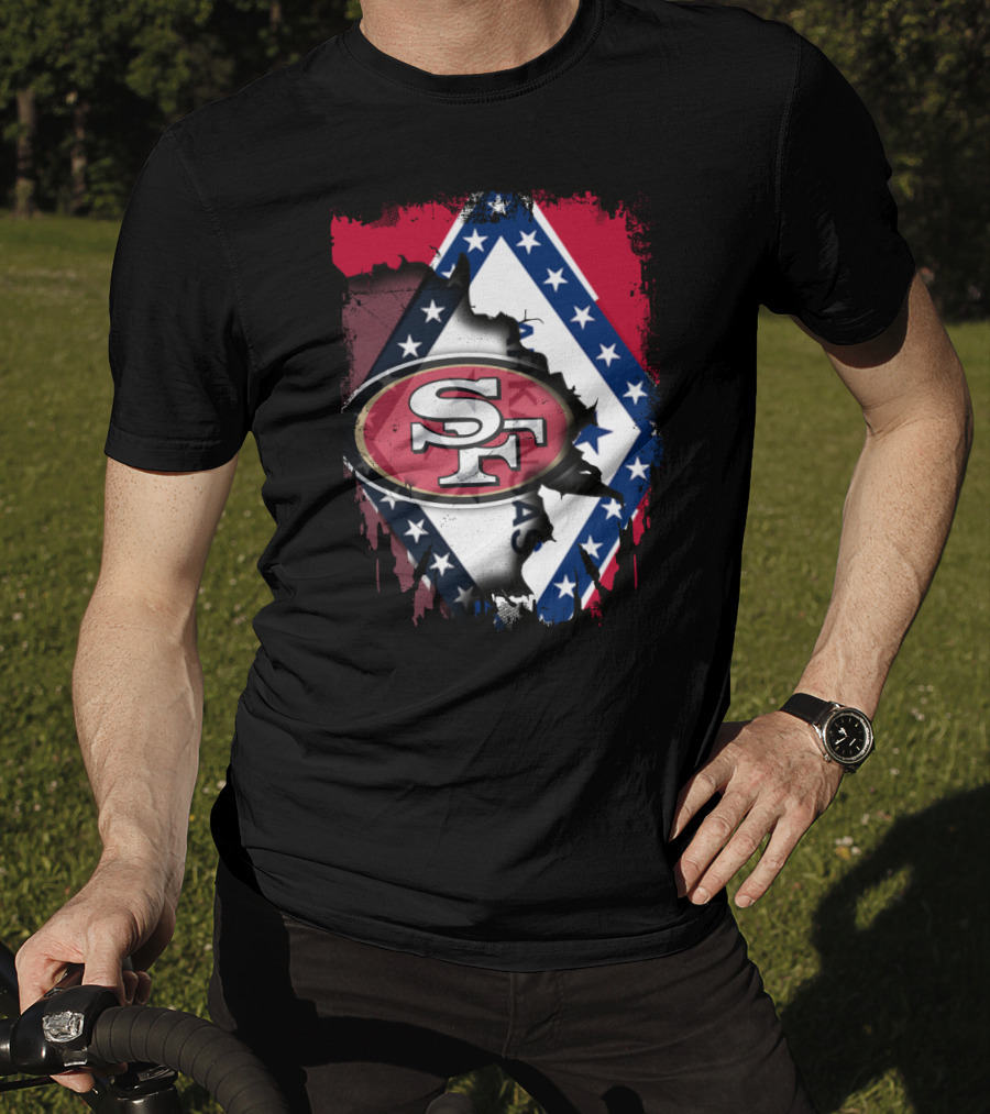 Arkansas Flag With San Francisco 49ers T-Shirt