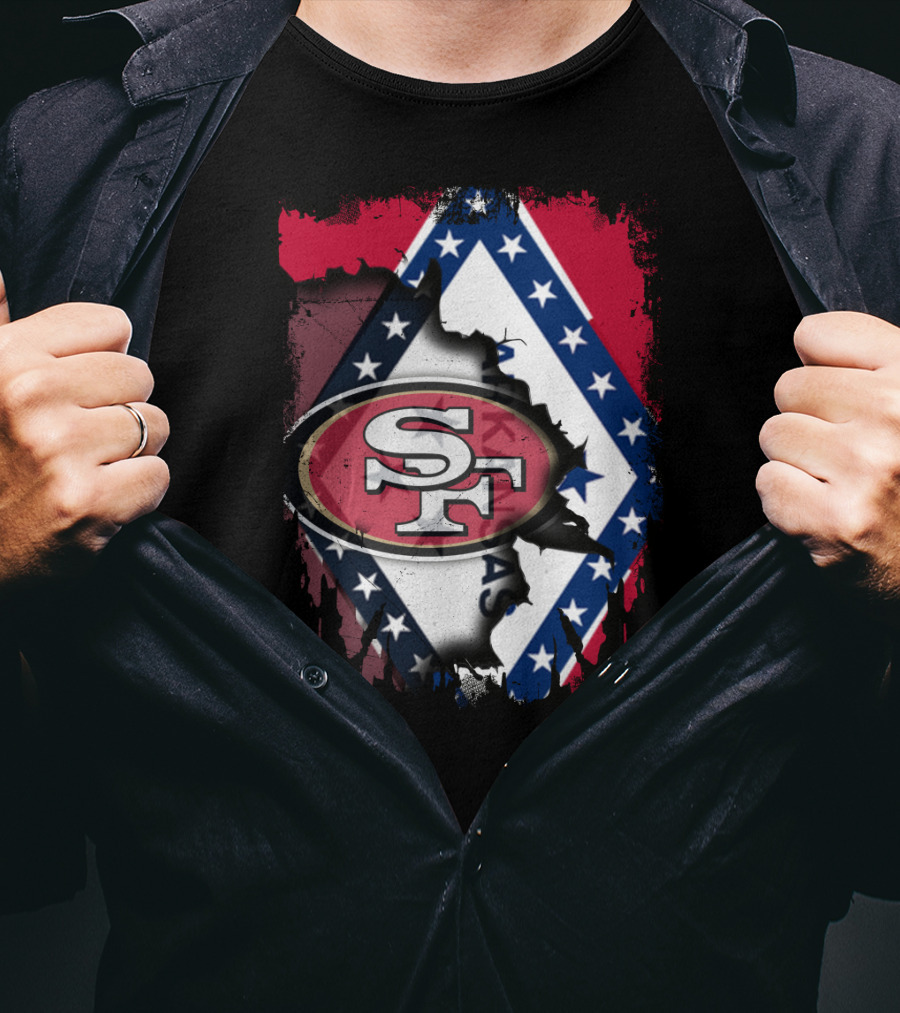 Arkansas Flag With San Francisco 49ers T-Shirt