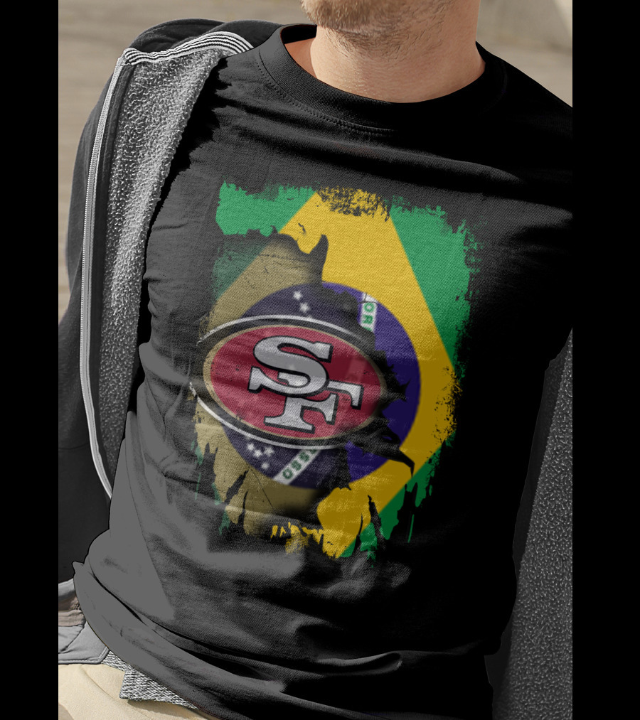 Together Brazil With San Francisco 49ers Flag Fusion T-Shirt