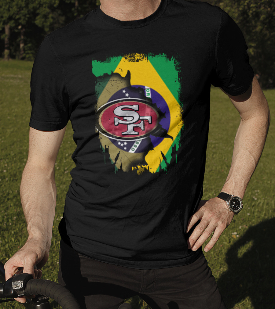 Together Brazil With San Francisco 49ers Flag Fusion T-Shirt