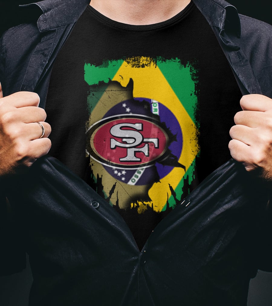 Together Brazil With San Francisco 49ers Flag Fusion T-Shirt