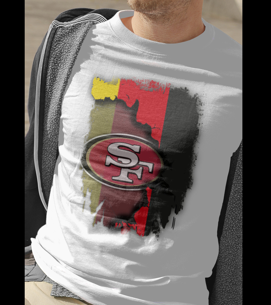 Germany Flag With San Francisco 49ers Logo Blend T-Shirt