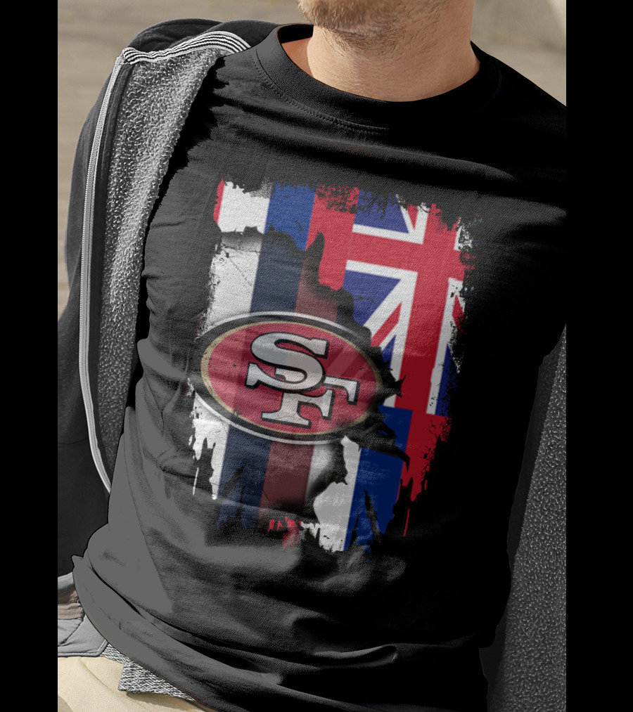 Hawaii 49ers SF Logo With Hawaiian Flag T-Shirt