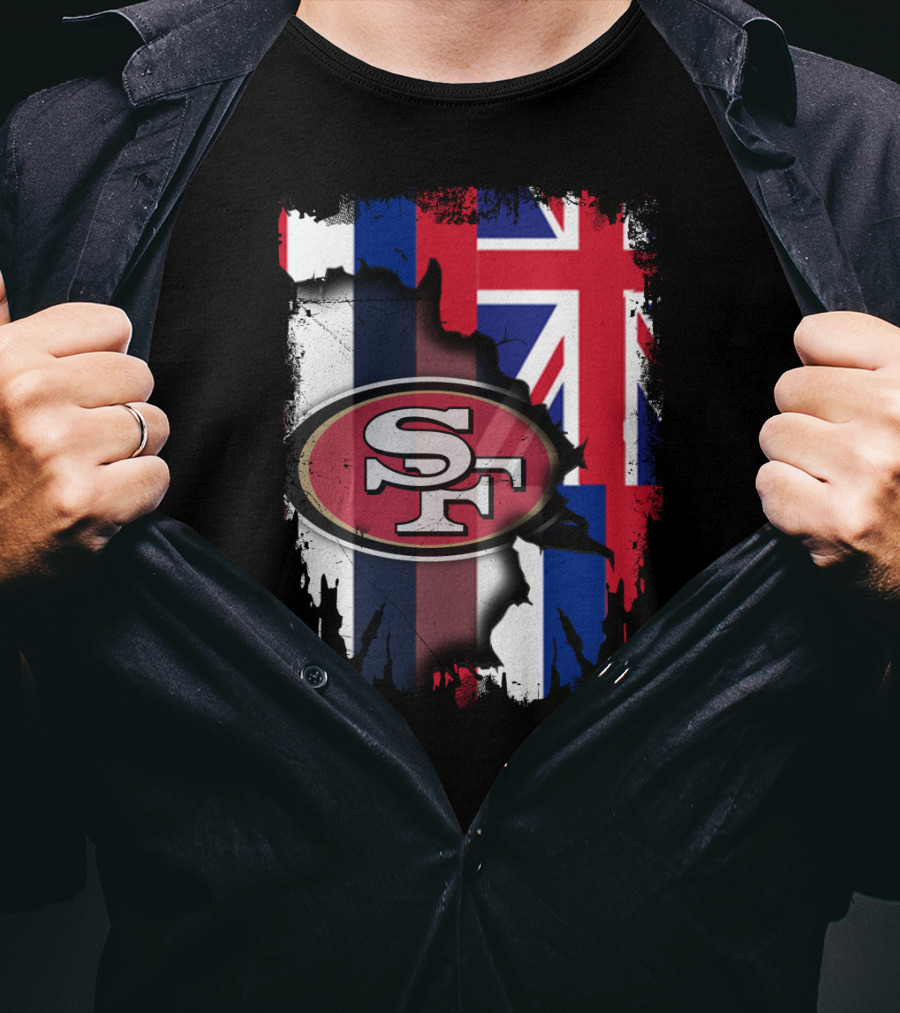 Hawaii 49ers SF Logo With Hawaiian Flag T-Shirt