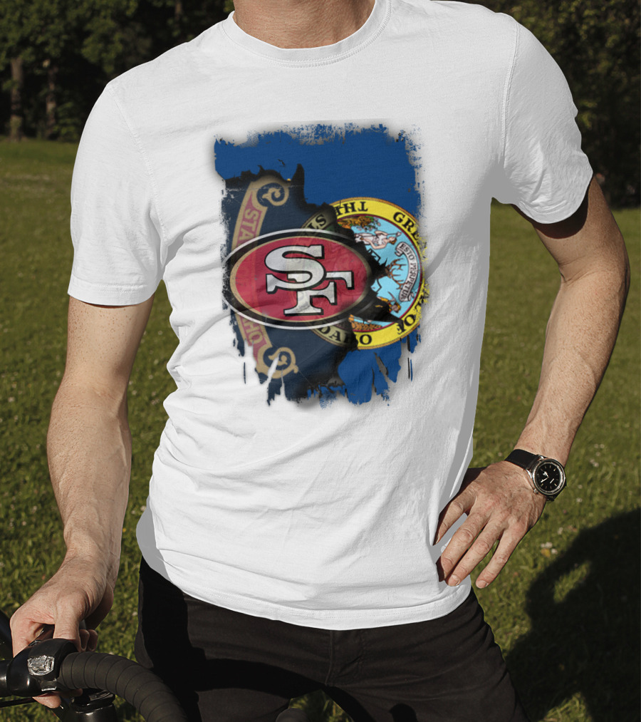 Idaho State Concept With 49ers SF Logo Fusion T-Shirt