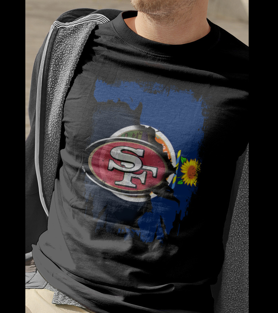 Together Kansas 49ers SF Football Logo Sunflower Flag T-Shirt