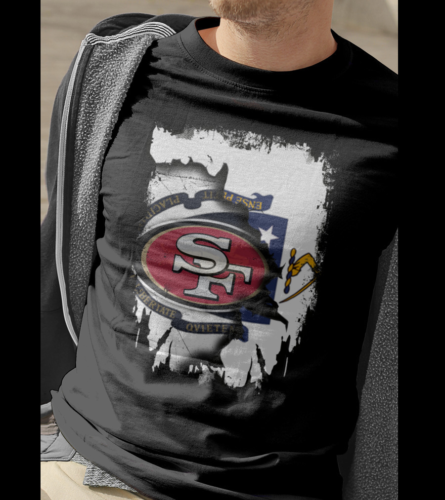 Massachusetts And 49ers United Emblem T-Shirt