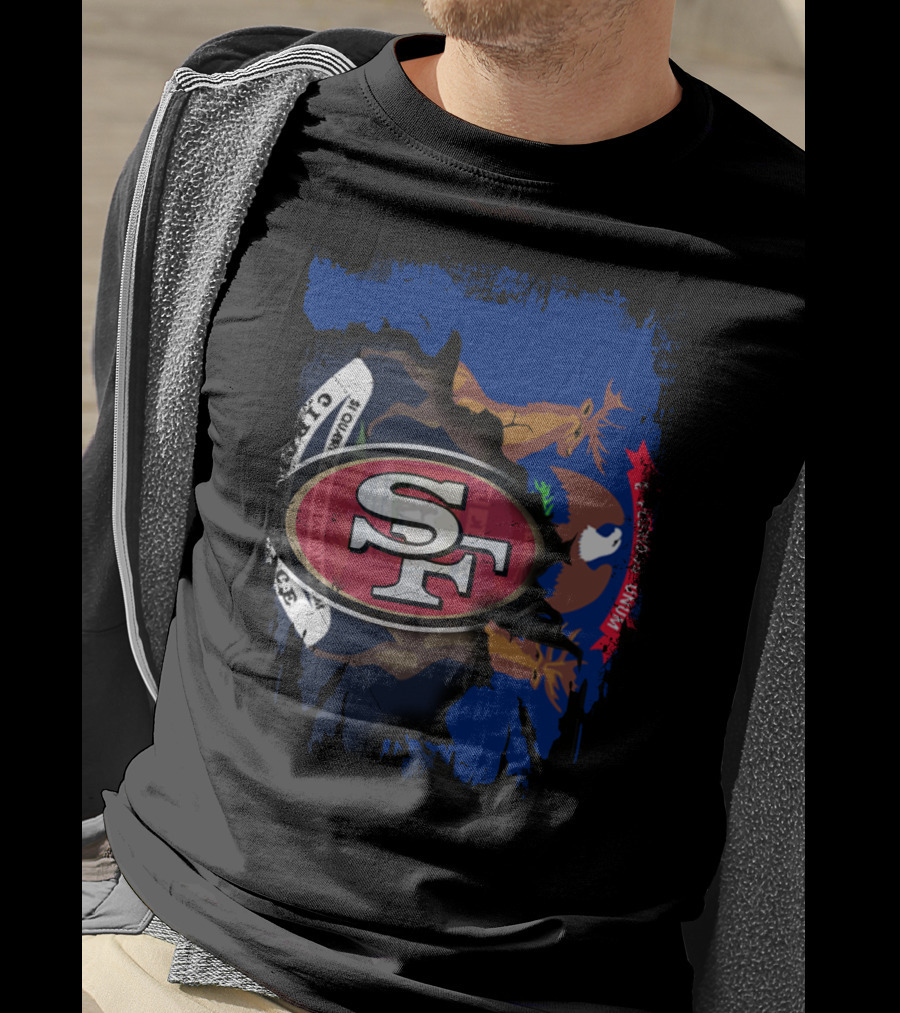 Michigan State Flag With San Francisco 49ers T-Shirt