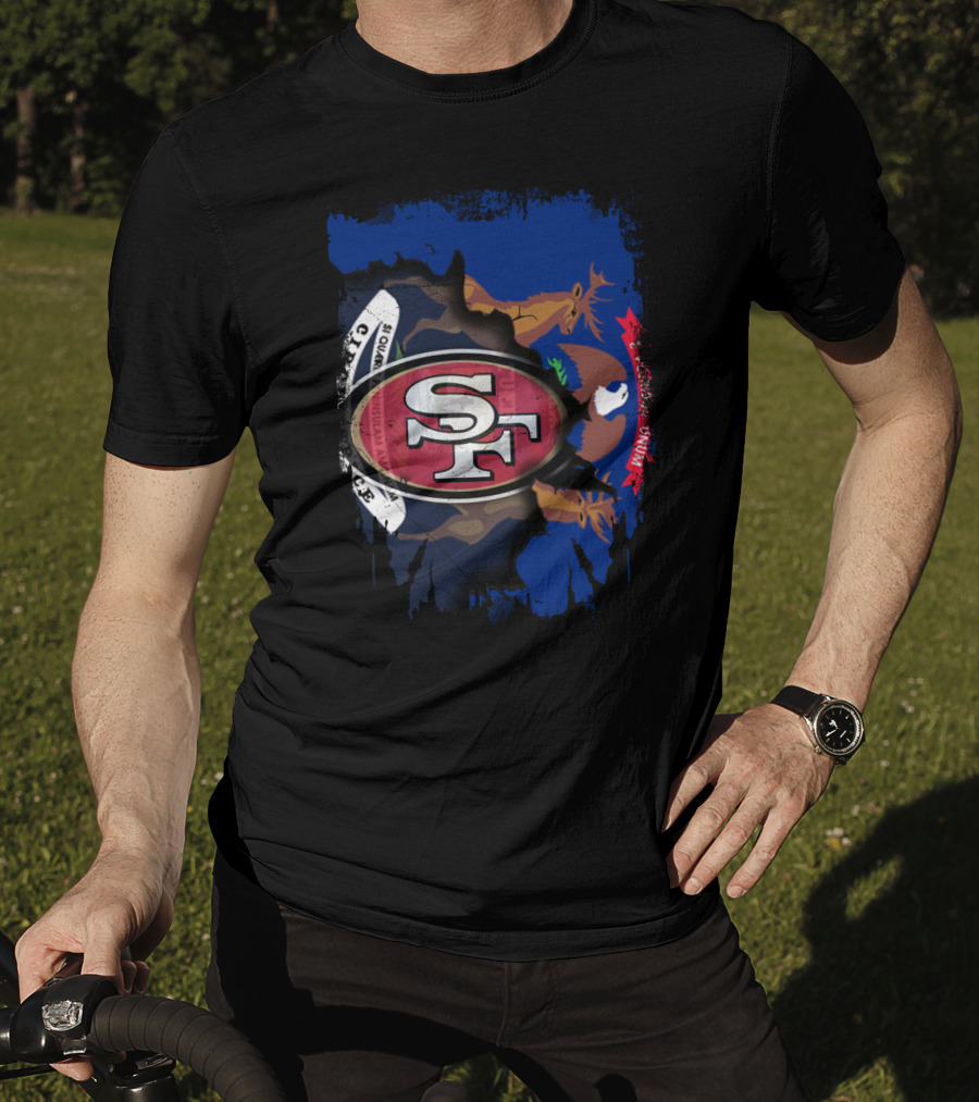 Michigan State Flag With San Francisco 49ers T-Shirt