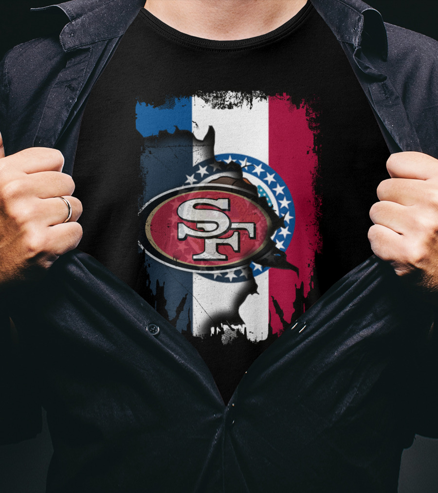 Missouri Pride With 49ers Logo And Flag Colors Unity T-Shirt