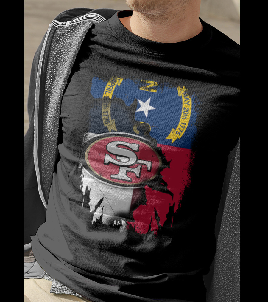 North Carolina Flag With SF 49ers T-Shirt