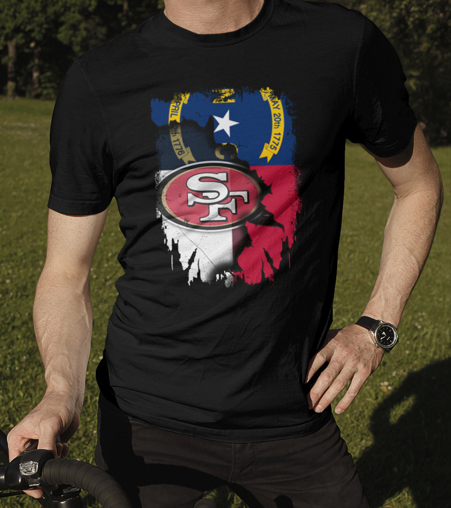 North Carolina Flag With SF 49ers T-Shirt