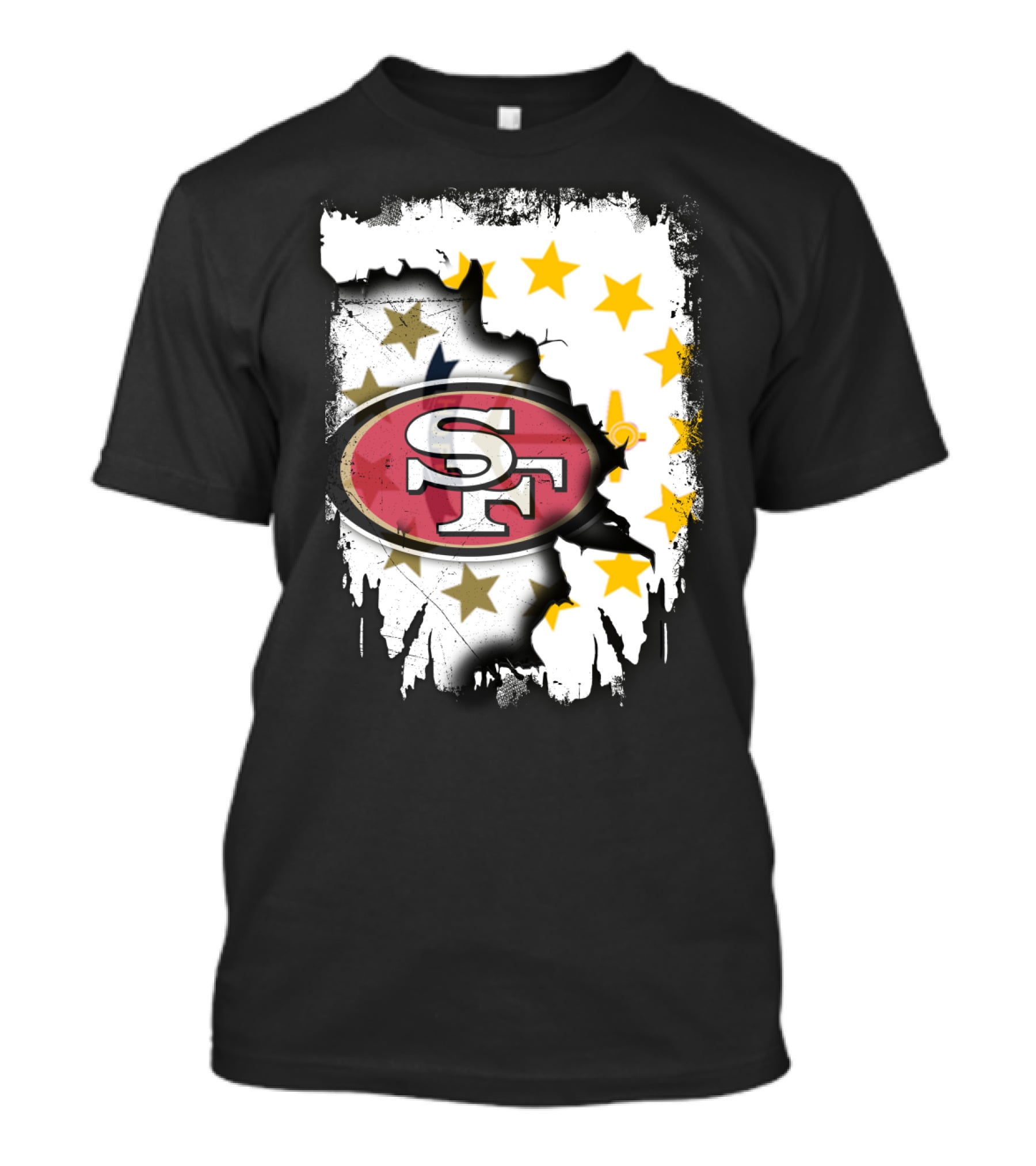 Together Rhode Island 49ers SF Logo Stars Map T-Shirt