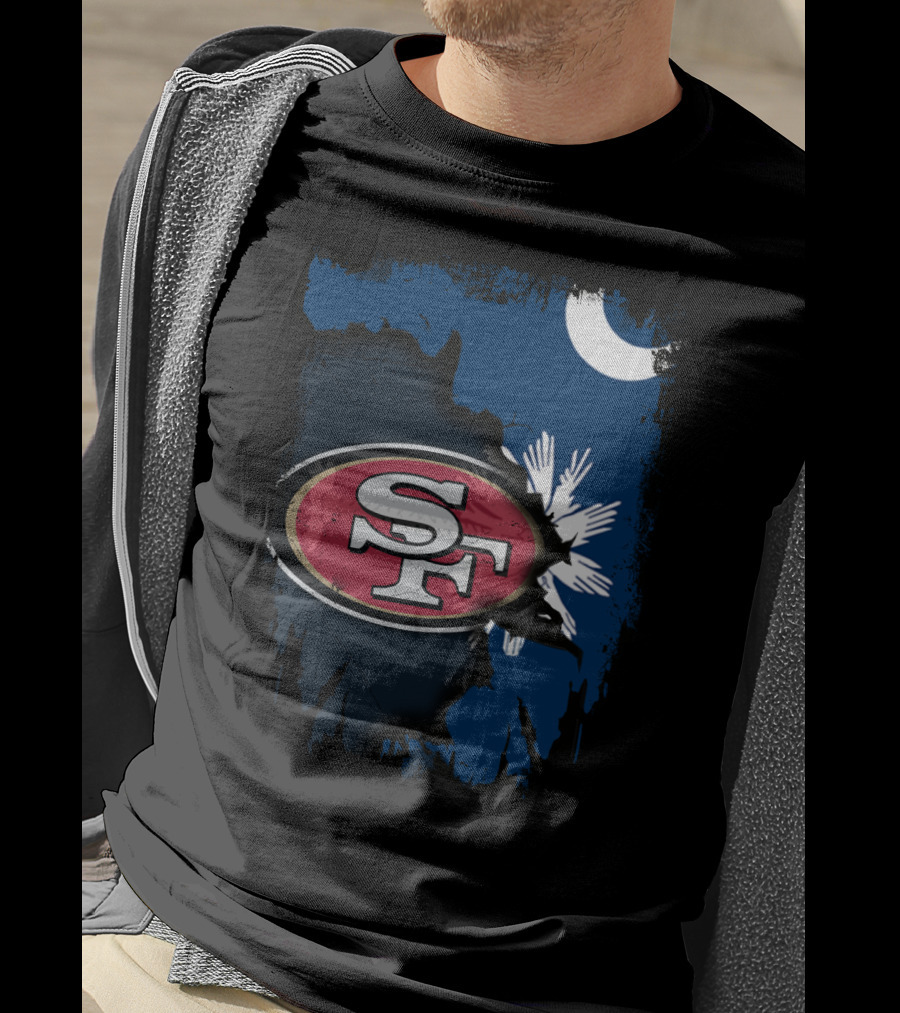 Together South Carolina With San Francisco 49ers Logo And State Flag Elements T-Shirt