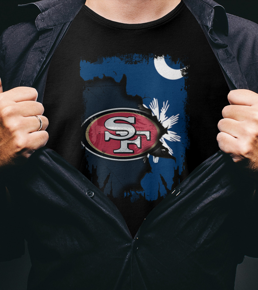 Together South Carolina With San Francisco 49ers Logo And State Flag Elements T-Shirt