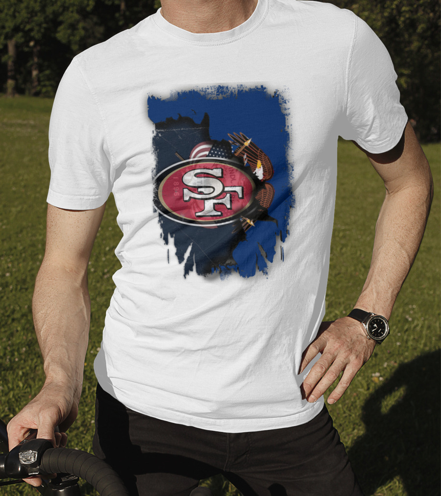 49ers And Eagle With American Flag T-Shirt