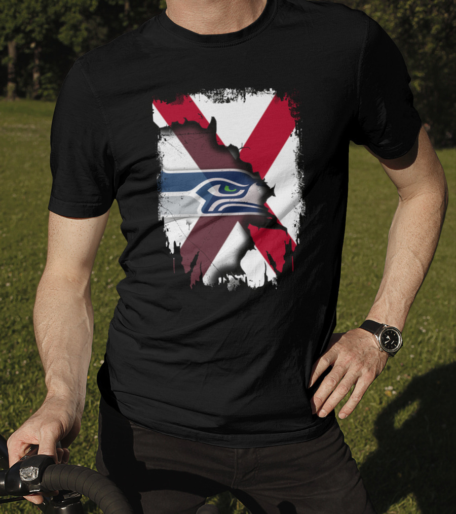 Alabama Cross With Seahawks T-Shirt