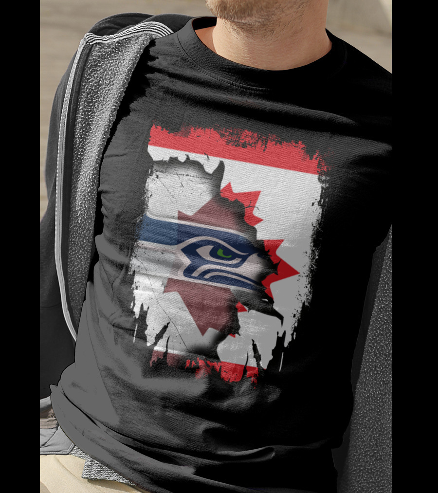 Seahawks And Canada Unity Emblem T-Shirt