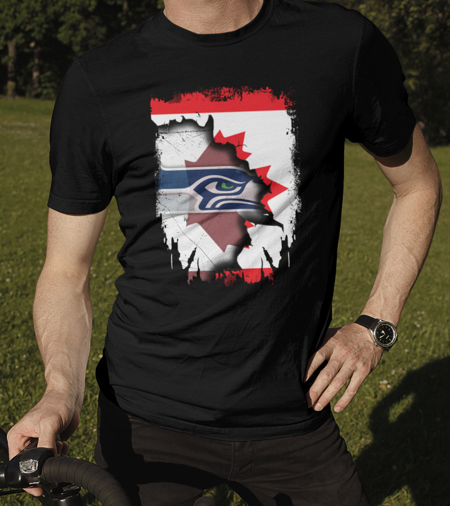 Seahawks And Canada Unity Emblem T-Shirt
