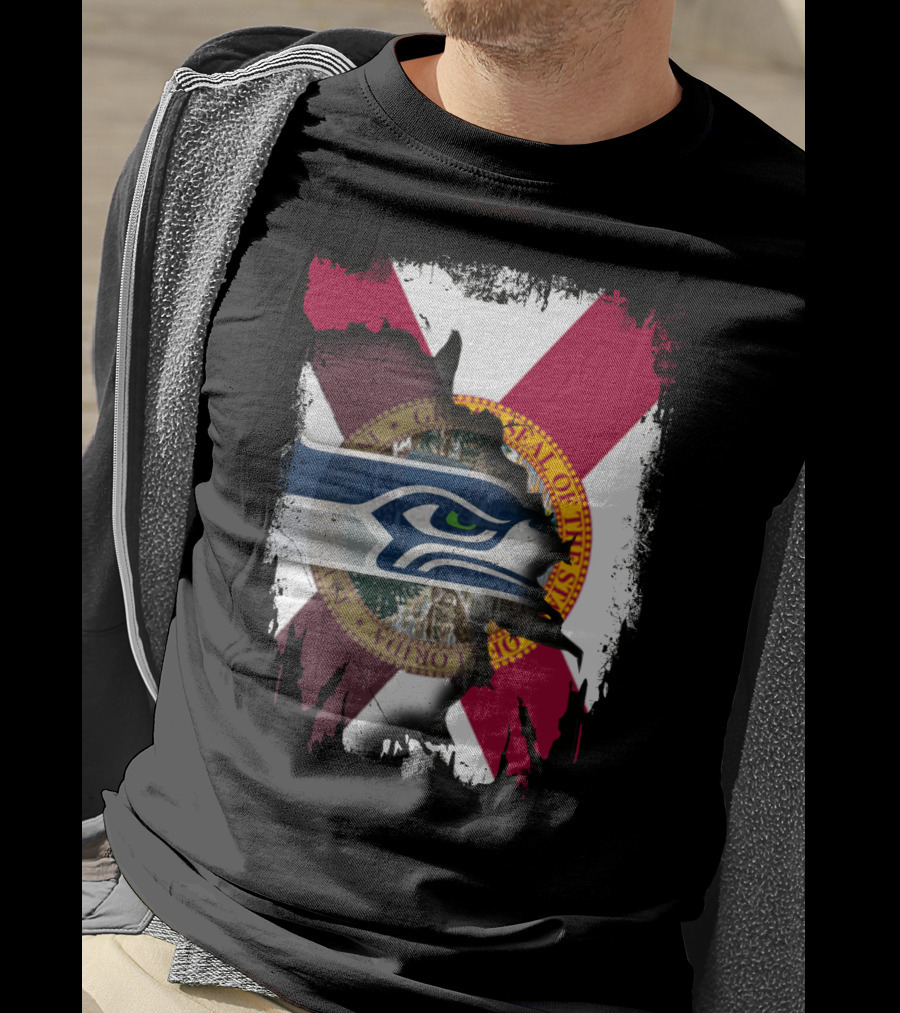 Seahawks Collaboration With Florida State Flag T-Shirt